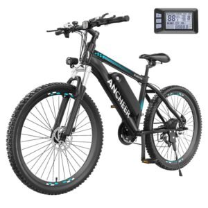 ANCHEER 500W 26" Electric Bike for Adults, 48V 10.4Ah Battery, Up to 55 Miles, 3H Fast Charge, Electric Mountain Bike, 2.1" eMTB Tire, 21 Speed, 20MPH Adults Electric Bicycle