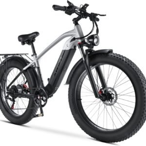 Electric Bike for Adults, Peak 750W 32Mph Electric Mountain Bike with 17Ah 48V Battery, 26"*4.0 Fat Tire Electric Bicycle with 7 Speed Gears, Full Suspension System Ebike for...