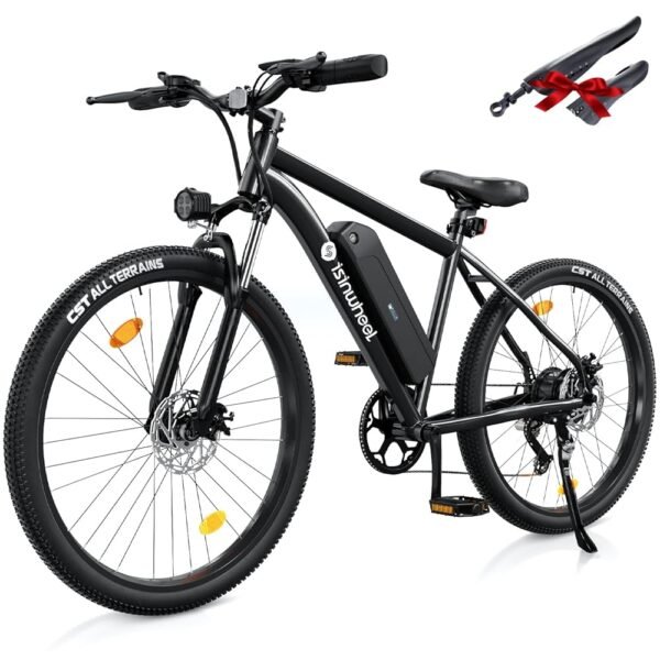 isinwheel M10 Electric Bike Adult 500W, 26" Commuting Electric Mountain Bike 20MPH Max Range 55+ Miles, Removable Battery, Professional 35-Speed, Front Fork Suspension...