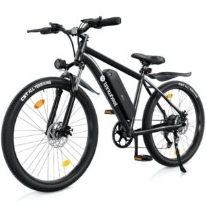 isinwheel M10 Electric Bike for Adults, 26" Ebike 500W Adult Electric Bicycles, 20MPH Electric Mountain Bike, 36V 374.4WH Battery, Suspension Fork, 7 Speed Gears (Black)