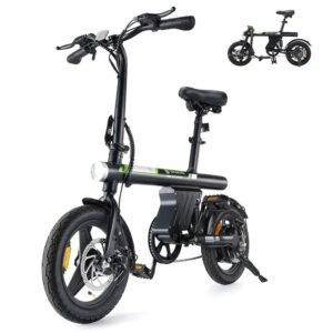 isinwheel U1 Electric Bike for Adults 500W Motor, 20 mph Folding Ebike, 14" Adults Electric Bicycles with Smart Uphill, 280.8Wh Battery, 25 Miles PAS Range, Mini E Bikes for...