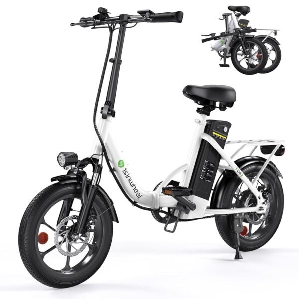 isinwheel U4 16" Folding Electric Bike for Adults, 750W Peak Motor with Max 55Miles PAS Range & 19MPH EBike, 374.4Wh Battery Electric Bicycles Step-Thru Commuter E Bikes for...