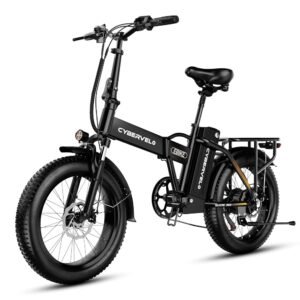 1000W Folding Electric Bike, 48V 20AH Large Removable Battery E Bike, 30+MPH, 80 Miles Max Range, 20" Fat Tire Electric Bike for Adults, Adult Electric Bicycles for Long