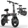 500W Electric Bike for Adults, 48V 10/13/15AH Removable Battery, 20/25MPH & 25/30 Miles, 14" Folding Commuter E Bike with 3 Modes, Shock Absorption