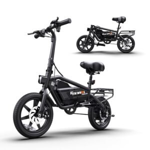 5TH WHEEL Penguin Electric Bike, Mini 14" E-Bikes with Foldable Handlebar and Adjustable Seat, Peak 700W Motor & 20 MPH, 40 Miles PAS Range Commuting Bikes with Dual 160MM Disc...