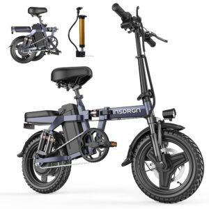 A14 Electric Bike – Premium Adult E-Bike with AI-Powered Pedal Assist, 9 Shock Absorbers, 44.99% Brake Ratio, 500W Motor, Mini Folding Electric Bike, and 499Wh Removable Battery...