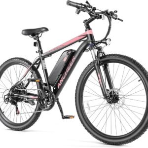 ANCHEER 26'' Electric Bike Adults/Electric Mountain Bike with 500W Motor, 45-50 Miles Commuter Ebike/Electric Bicycle with Removable 48V-7.8Ah Battery and LCD-Display