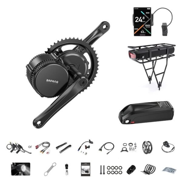 BAFANG 1000W 500W 750W Mid Drive Kit with Battery(Optional),Bafang BBS02B HD Mid Drive DIY 8Fun Ebike Conversion Kit with LCD Display&Ebike Battery for BB...