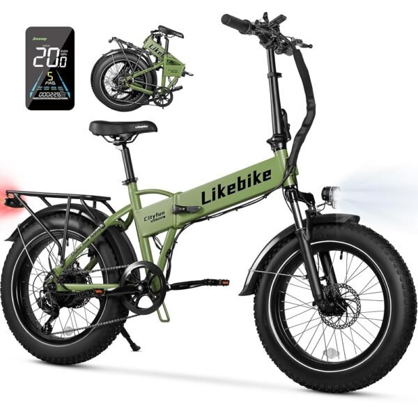 Cityfun Folding Electric Bike Adults,500W Motor (Peak 720W) Ebike with 20" x 4.0" Fat Tire,48V 10.4Ah Removable Battery Hidden,Electric Mountain Bike,UL 2849 Certified,Commuting...
