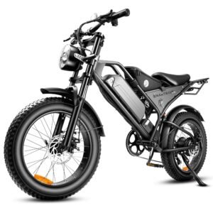 DK400 Electric Bike for Adults, Ebike with 1000W Motor, 48V/18.2Ah and up to 28+MPH, Simano7 Speed (Upgrade Front Turn Signal+Rear Rack)
