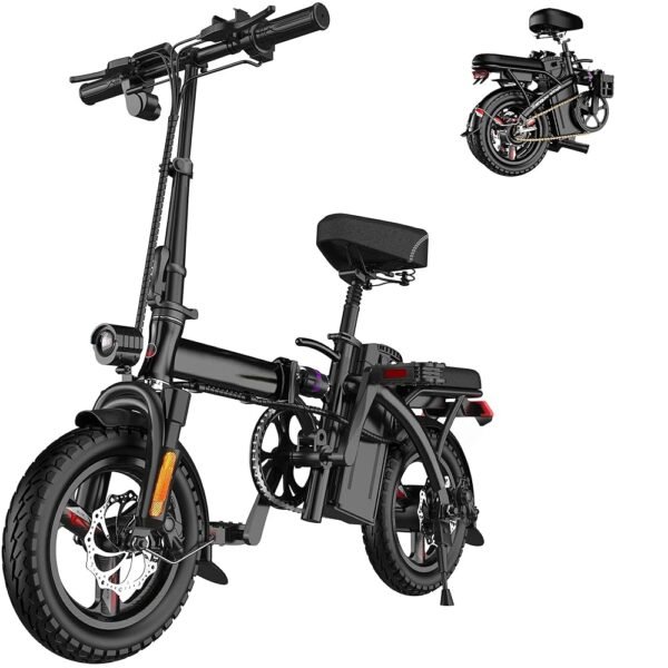 EBKAROCY Ebikes for Adults, 400W Motor 22MPH Max Speed, 14” Tire, 48V 15AH Removable Battery for Electric Bike, Multi-Shock Absorption, City Commuter, Foldable Adult Electric...