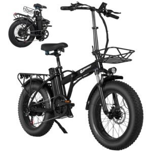 EBKAROCY Electric Bike for Adults 20" Fat Tire, 750W Motor 48V 15AH Battery, 30MPH Speed for Folding Electric Bike, Ebike with Shimano 7 Speed, Adult Electric Bicycles for...