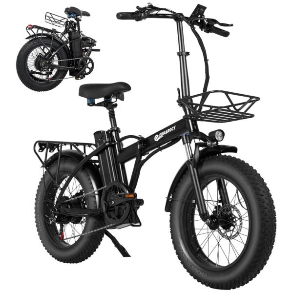 EBKAROCY Electric Bike for Adults 20" Fat Tire, 750W Motor 48V 15AH Battery, 30MPH Speed for Folding Electric Bike, Ebike with Shimano 7 Speed, Adult Electric Bicycles for...