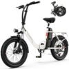 Electric Bike, 20" Fat Tire Step-Thru Electric Bicycle, 900W Peak Motor 45 Miles 20MPH Top Speed, Dual Suspension & 7-Speed Folding Ebike for Adults with Rear Rack