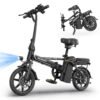 Electric Bike for Adults,14" Folding Ebike with Peak 750W Motor,Max 28/40 Miles Ranges up to 22 MPH.ebike with 499.2/749WH Removable Battery, Front & Rear Suspension