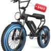 Electric Bike for Adults 1500W/2200W Peak Electric Bicycles for Adults 13Ah/20Ah Removable Battery 28/32MPH 20"Fat Tire Electric Bike 48/60 miles PAS Range Electric Mountain...