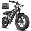 Electric Bike for Adults, 20 inch Fat Tire Ebike with Peak 1500W Motor 48V13Ah/15Ah/25Ah Battery Up to 32/38MPH 62/68Miles, 7 Speed Dirt Electric Motorcycle Bicycle