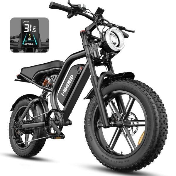 Electric Bike for Adults, 20 inch Fat Tire Ebike with Peak 1500W Motor 48V13Ah/15Ah/25Ah Battery Up to 32/38MPH 62/68Miles, 7 Speed Dirt Electric Motorcycle Bicycle