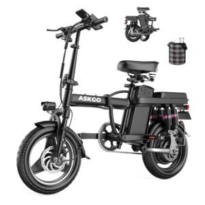 Electric Bike for Adults, 48V 15AH Removable Battery, 25MPH 35Miles Commuting Ebikes for Women Men, 500W Brushless Motor, Lightweight 14'' Tires Folding Electric Bicycles, LCD...