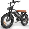 Electric Bike for Adults, 48V 18.2AH Electric Motorcycle, Long Seat Electric Bicycle Full Suspension 20" Fat Tire Ebike Max 28MPH& 30-60 Miles All Terrain E-Bike for Mountains,...