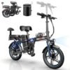 Electric Bike for Adults, 750W/1000W Peak Motor with Max 45/60Miles PAS Range & 28/32MPH EBike, 16" Folding Electric Bicycles with 720/960Wh Removable Battery