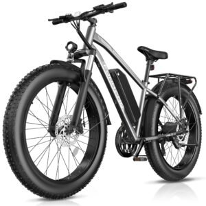 Electric Bike for Adults, Peak 1000W Ebike, 25MPH 60Miles Electric Mountain Bike, 26" Fat Tire Adult Electric Bicycle with 48V 13AH Battery, Rear Rack, 7 Speed, Front...