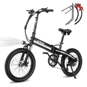 Electric Bike for Adults Peak 1200W,55Miles 28Mph Top Speed, 20" Fat Tire Folding Electric Bicycle, 48V 10.4Ah Removable Battery Ebike with 35 Speed and Front Suspension,Speedy