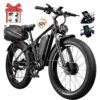 Electric Bike for Adults,Peak 3000W Brushless Dual Motor Ebike,52V23AH Electric Bicycle 26"X4"Fat Tire,Max Speed 37Mph E-Bike,Dual Hydraulic Disc Brake Electric Mountain Bike...