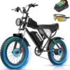 Electric Bike for Adults Q20, 2000/1500W, 37/30MPH,52V 40AH,48V/20AH E-Bike,30-180 Miles Electric Motorcycle, 20" Fat Tire Dirt Bike, UL2849 All Terrain for Mountains, Snow,...