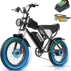 Electric Bike for Adults Q20, 2000/1500W, 37/30MPH,52V 40AH,48V/20AH E-Bike,30-180 Miles Electric Motorcycle, 20" Fat Tire Dirt Bike, UL2849 All Terrain for Mountains, Snow,...