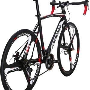 EUROBIKE Dual Disc Brake XC550 Road Bike 21 Speed Shifting System 54Cm Steel Frame 700C 3-Spoke Wheels Bicycle