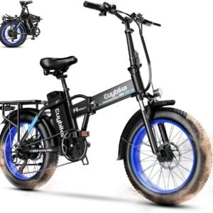 Folding Electric Bike for Adults, 750W Motor(1000W Peak),30MPH, 60Mile,48V 18AH Battery,20" Fat Tire Foldable Electric Bicycle,Commuter Beach Snow E-Bikes,7-Speed