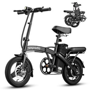 Folding Electric Bike for Adults,750W Peak Motor,20mph Speed,36V Removeable Battery,40miles PAS Range,14 inch Compact Foldable Electric Bike,Folding ebike Adults for Riding...