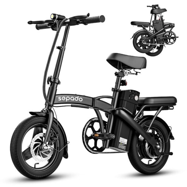 Folding Electric Bike for Adults,750W Peak Motor,20mph Speed,36V Removeable Battery,40miles PAS Range,14 inch Compact Foldable Electric Bike,Folding ebike Adults for Riding...