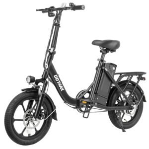 Gotrax 16" Folding Electric Bike, Max 28Miles Range(Pedal-Assist) & Speed 15.5Mph Power by Peak 500W, E-Bike with Removable Battery, Suspension & Adjustable Size, Commuter...