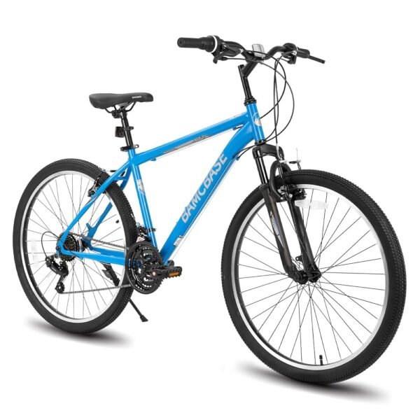 HILAND 26 27.5 29 Inch Mountain Bike, Mens Womens MTB with 21 Speeds, High-Tensile Steel Frame, V Brake, Hardtail Bicycle for Adults