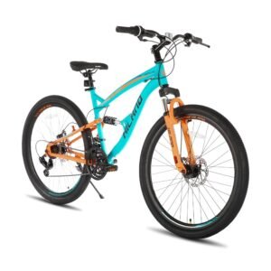Hiland Full Suspension Mens Mountain Bike, 21 Speed, 26 Inch Wheel, Dual Disc Brake Bike for Men Womens Adult Bicycle