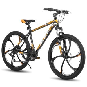 HILAND Mountain Bike, 3/6/Multi-Spokes, 21 Speeds Drivetrain, Aluminum Frame 26 Inch Wheels, Disc-Brake Bike for Men Women Men's MTB Bicycle