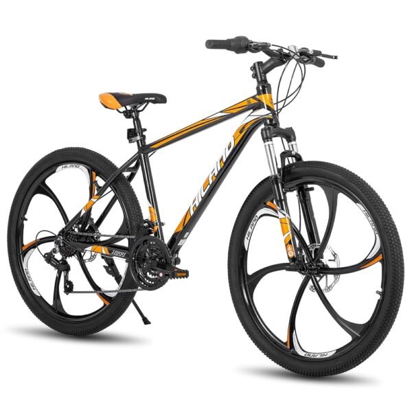 HILAND Mountain Bike, 3/6/Multi-Spokes, 21 Speeds Drivetrain, Aluminum Frame 26 Inch Wheels, Disc-Brake Bike for Men Women Men's MTB Bicycle