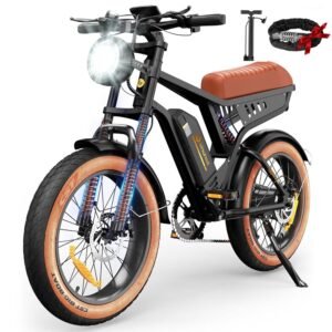 isinwheel Electric Bike Adults 750/1500W Ebike, 20/28MPH, 55-75 Miles Electric Motorcycle with 10.4/13AH Battery, 20" Fat Tire Electric Dirt Bike, 7-Speed E-Bike Full...