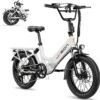 Jasion EB7 ST Electric Bike for Adults with 1200W Motor Peak, 480Wh Removable Battery 28MPH Max Speed & 55 Miles Range (PAS) [20" Fat Tire All-Terrain] Folding Step-Thru Ebike...