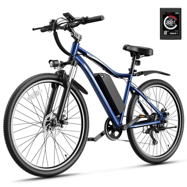 Jasion Electric Mountain Bike for Adults with 750W Peak Motor, 22MPH Max Speed Ebike with 480Wh Removable Battery, 40 Miles Range, 27.5" Tires Electric Mountain Bike, 7-Speed,...