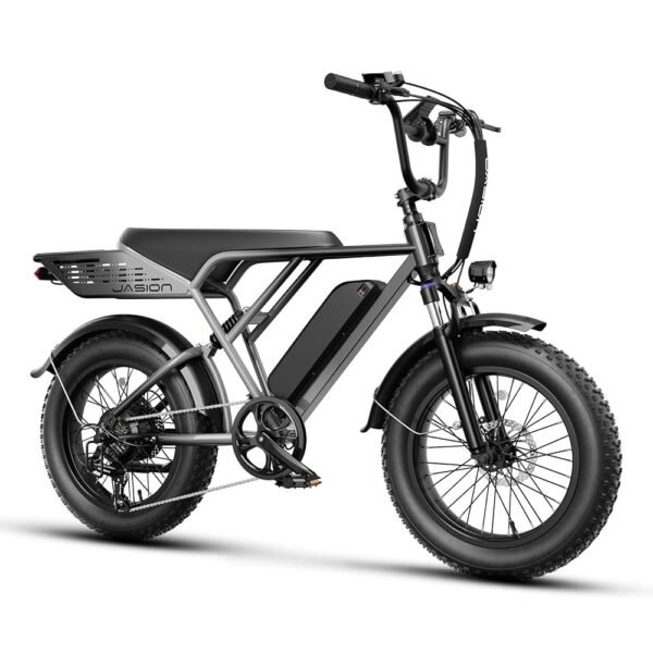 Jasion RetroVolt Electric Bike, 1500W Peak Motor up to 30MPH, 624WH Removable Battery, 70Miles Max Range (PAS1), Full Suspension, 20'' Fat Tire All Terrain Retro Style Electric...