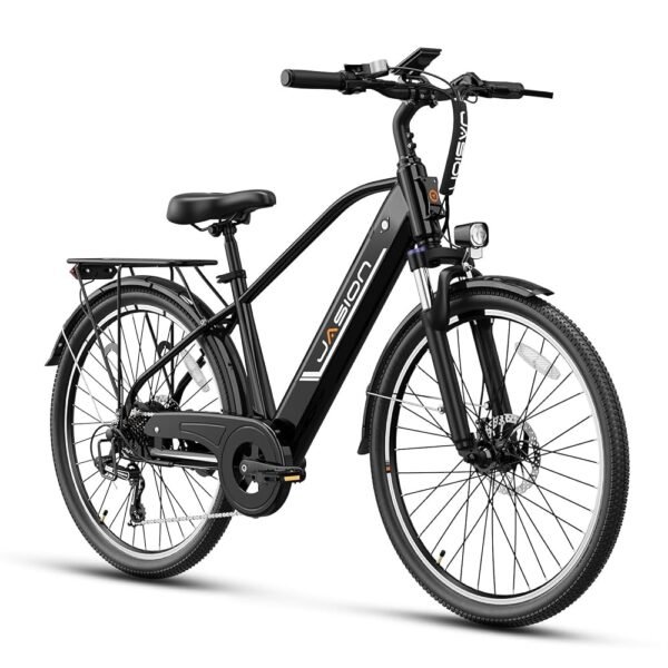 Jasion Roamer Electric Bike for Adults 1200W Peak Motor 528WH Removable Battery,up to 60miles 28MPH City Cruiser Ebike,26'' Commuter E Bike, 7-Speed Gears and Front Suspension...