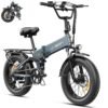 Jasion X-Hunter Electric Bike for Adults,1400W Peak Motor 30MPH Max Speed,48V 13AH Removable Battery, Full Suspension System Design,20''*4.0 Fat Tire Foldable Ebike 7-Speed...