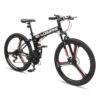 Ktaxon Foldable Mountain Bike 26 Inch Bike 21-Speed Bikes for Adults with Cool Design, Powerful Mechanical Dual Disc Brakes, Double Shock Effect and Ergonomic Cushion