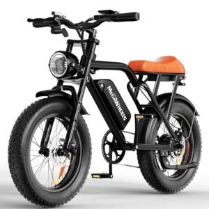 MEGAWHEELS Peak 1500W Moped-Style Ebike, 20" Fat Tire Electric Bike, 750WH Battery, Max 32-33 MPH, 40-75 Miles Range, All-Terrain Electric Bike for Mountain, Snow, Sand, Road