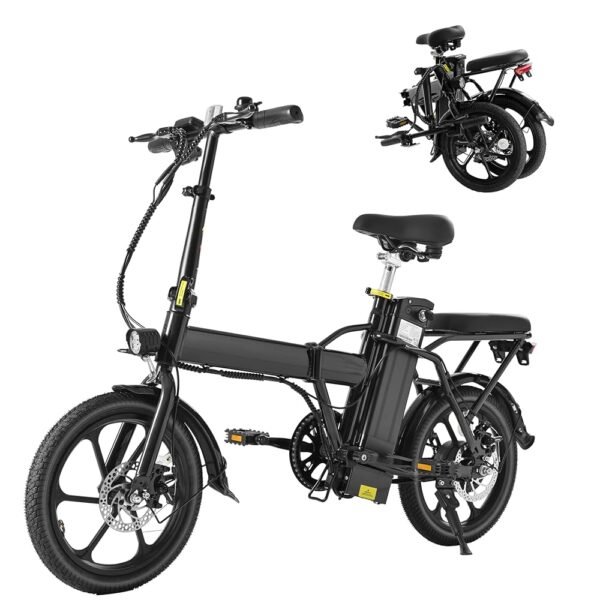 MERITLINE Electric Bike for Adults with Peak 500W Motor, Folding Electric Bikes with 42V Removable Battery, Up to 15.5 MPH & 20 Mile Range, 16" Tires and Front Fork Suspension