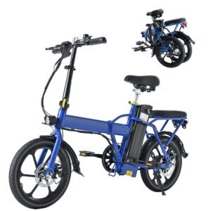 MERITLINE Electric Bike for Adults with Peak 500W Motor, Folding Electric Bikes with 42V Removable Battery, Up to 15.5 MPH & 20 Mile Range, 16" Tires and Front Fork Suspension