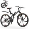 Outroad 26 Inch Folding Mountain Bike, 21 Speed Full Suspension High-Carbon Steel MTB Foldable Bicycle, Dual Disc Brake Non-Slip Folding Bikes for Adults/Men/Women, Black,... Outroad 26 Inch Folding Mountain Bike, 21 Speed Full Suspension High-Carbon Steel MTB Foldable Bicycle, Dual Disc Brake Non-Slip Folding Bikes for Adults/Men/Women, Black,...